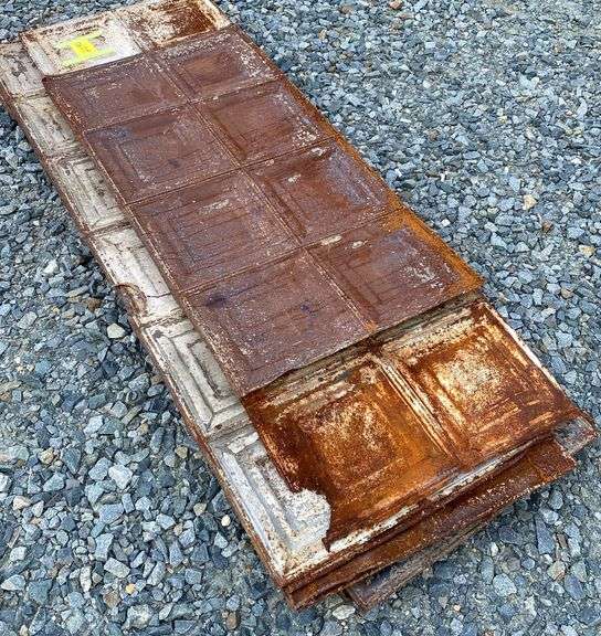 Lot Of Antique Architectural Salvage Metal Ceiling Tiles Dixon's