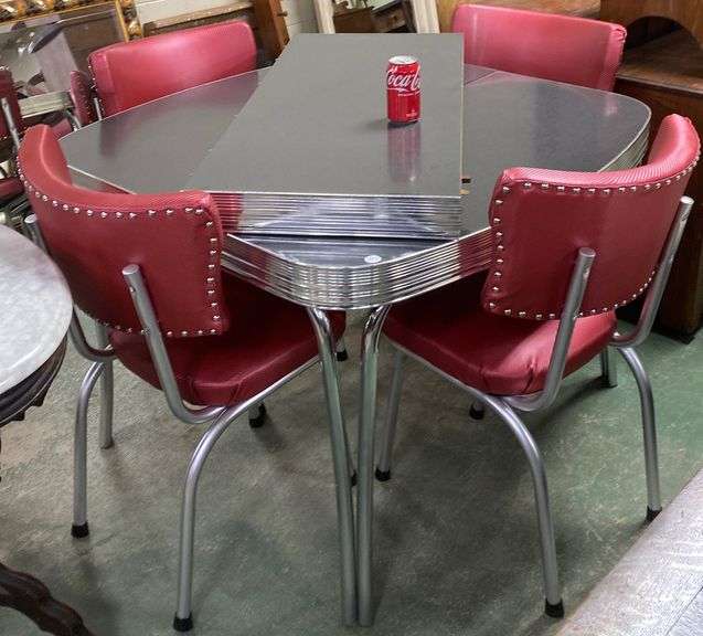 Retro Chrome Table And Chairs Dixon's Auction at Crumpton