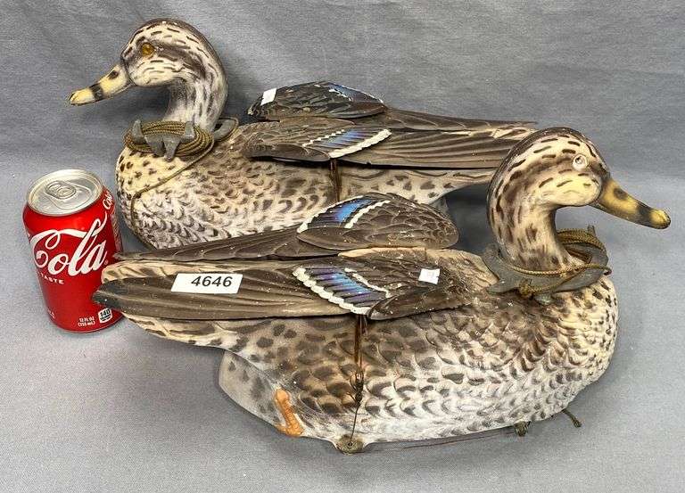 2 F & J Mfg. Co. Duck Decoys With Mechanical Wings Dixon's Auction at