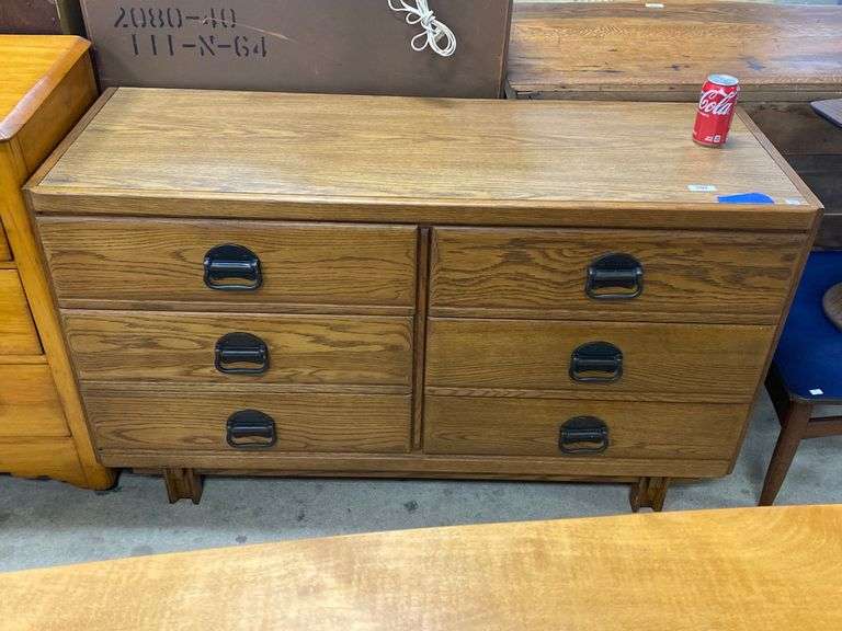 Kroehler MCM Oak Double Dresser Dixon's Auction at Crumpton
