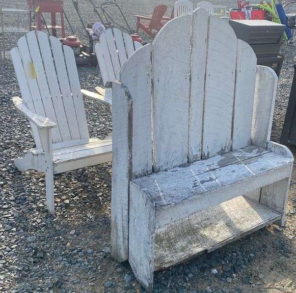 3Pcs Vintage Wood Adirondack Style Outdoor Chairs And Bench Dixon's