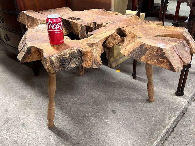 MCM Style Slab Top Coffee Table, Warped Dixon's Auction at Crumpton