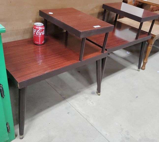 Pair MCM Two Tier End Tables Dixon's Auction at Crumpton