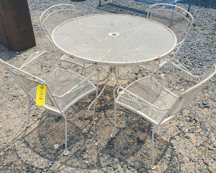 Wrought Iron Patio Table And 4 Chairs Dixon's Auction at Crumpton
