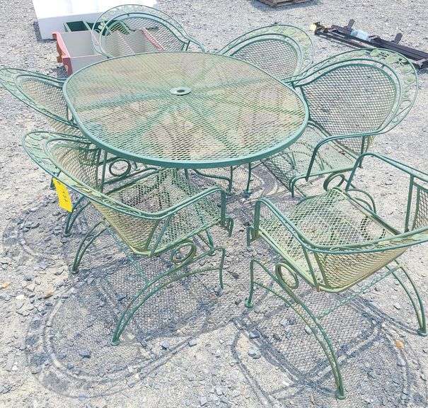 Wrought Iron Patio Table And 6 Chairs Dixon's Auction at Crumpton