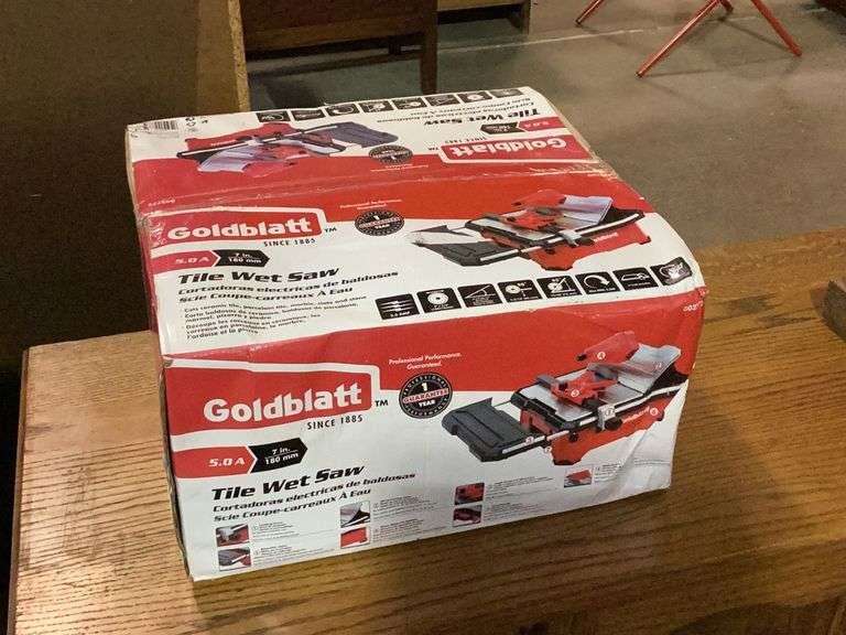 Goldblatt Wet Tile Saw NEW in BOX Diamond G Auctioneers