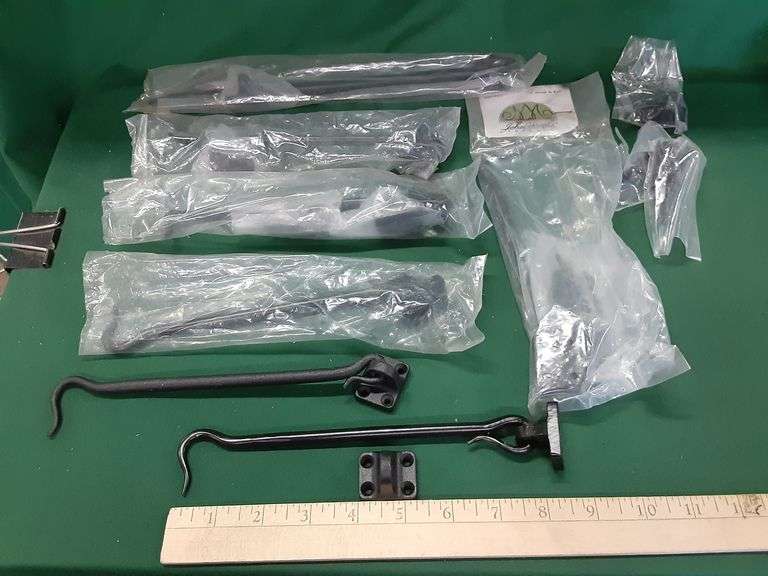 (7) NOS Black Iron Hook & Eye Latches Delaware Auction Center