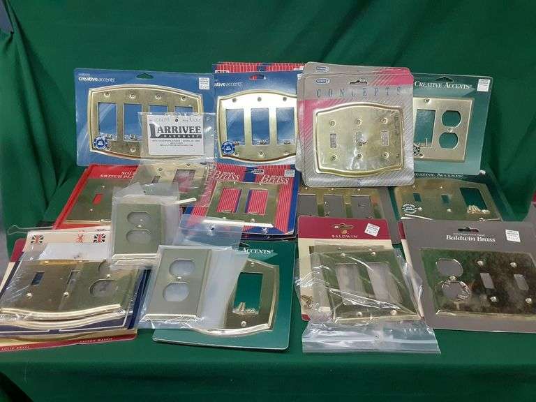 Assortment of NOS Brass Electrical Plates Delaware Auction Center