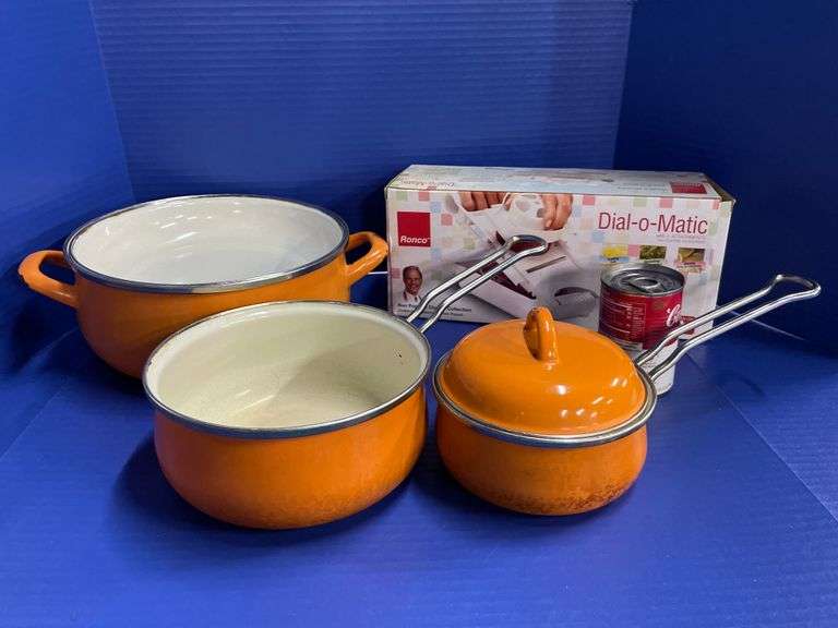 Orange Pots & Pans & DialoMatic Delaware Auction Center