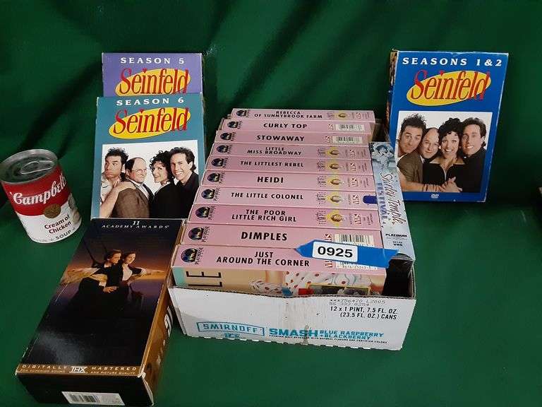 (11) Shirley Temple VHS Tapes & (3) Seinfeld DVD's Delaware Auction