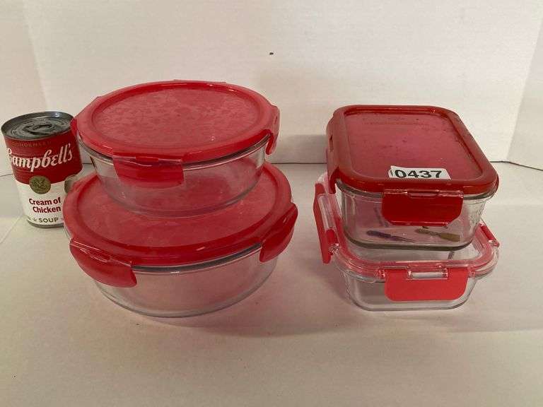 Assorted Glass Storage Containers Delaware Auction Center