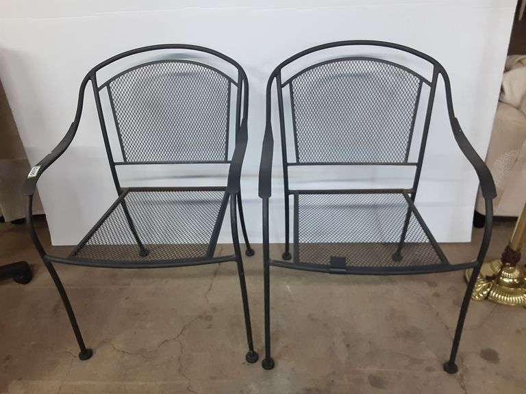Pair of Expanded Metal Patio Chairs Delaware Auction Center
