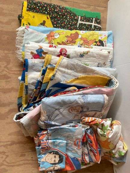Assortment of Vintage Kids Bedding & Sleeping Bag
