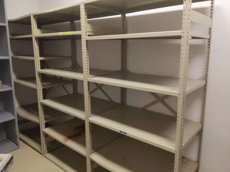 Lot of 3 Metal Shelves Delaware Auction Center