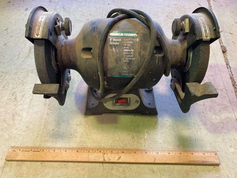 Franklin Foundry 1/2hp 6" Bench Grinder Delaware Auction Center
