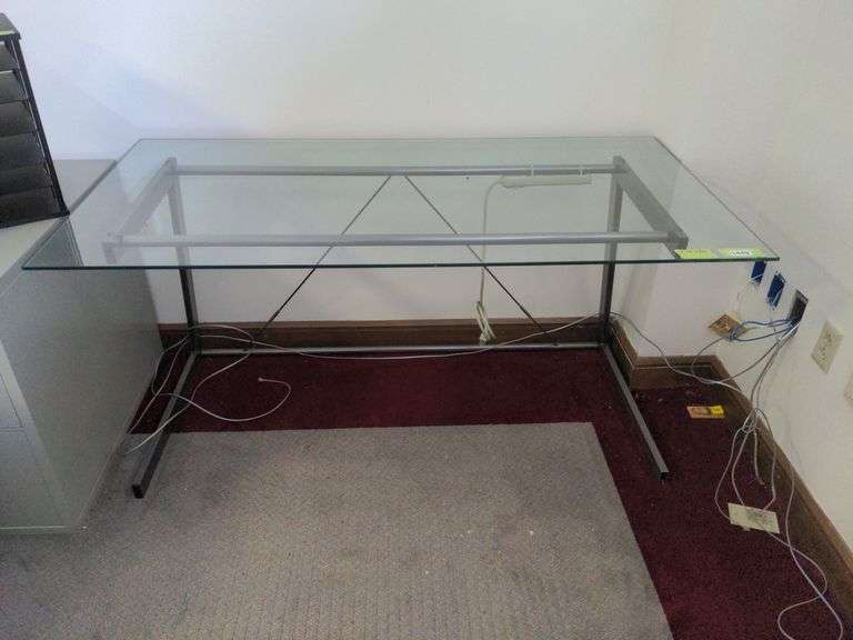Glass Office Desk Delaware Auction Center