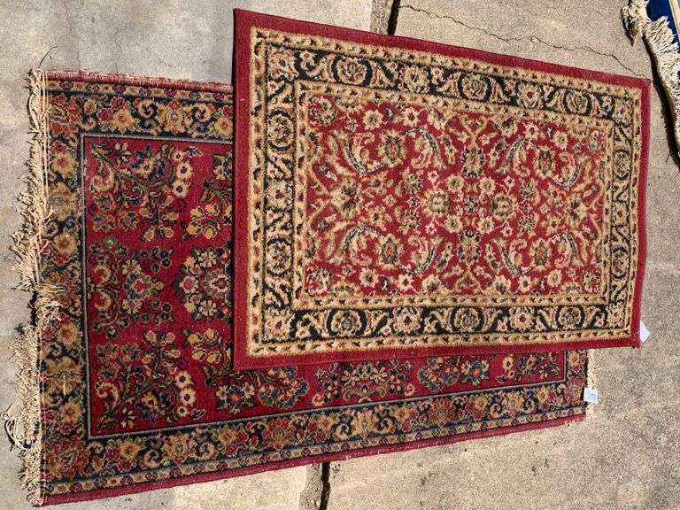 (2) Red Area Rugs Delaware Auction Center