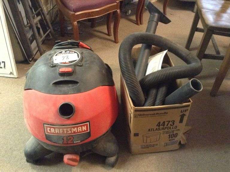 12 Gallon Craftsman Shop Vac with Attachments Duck Soup Auctions