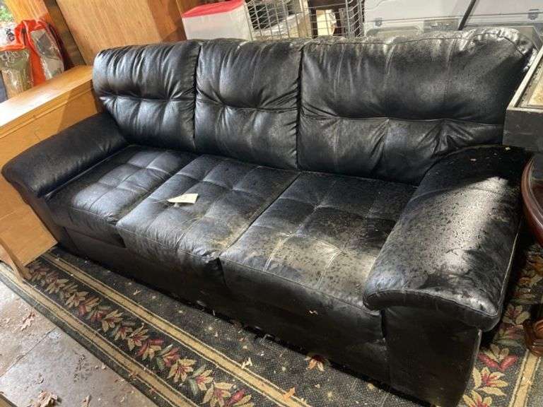 Performance fabric (leather style)couch • 88in • Garage Duck Soup