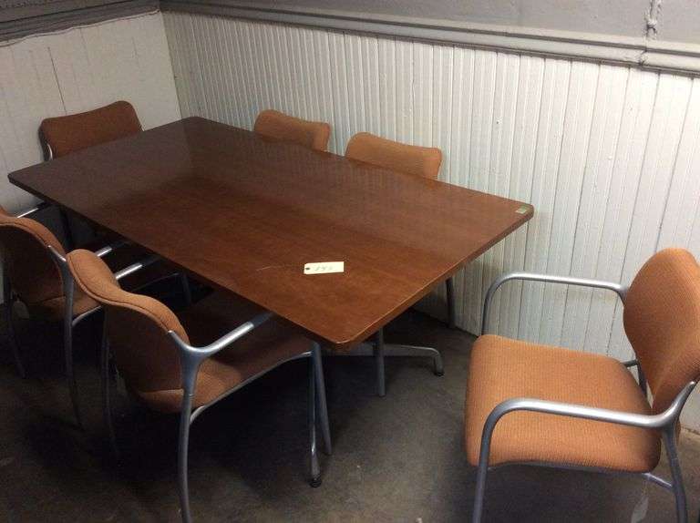 6’ Conference Table, 6 Chairs Duck Soup Auctions