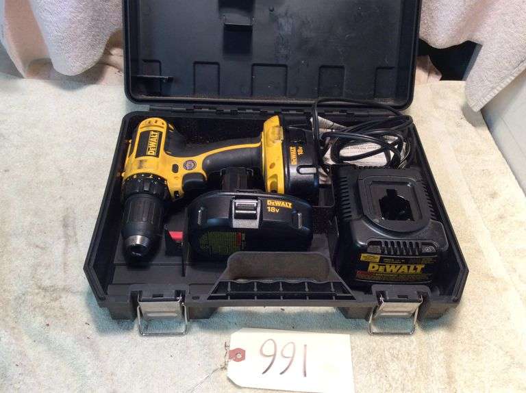 Dewalt 18V Drill, 2 Batteries, Charger Duck Soup Auctions