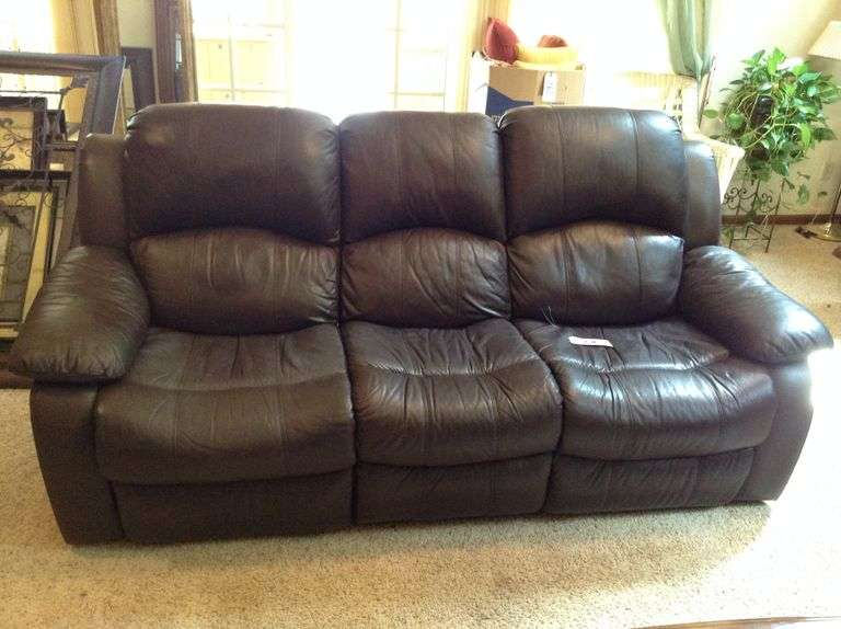 80” Leather Couch with Recliners. (Click for more photos) Duck Soup