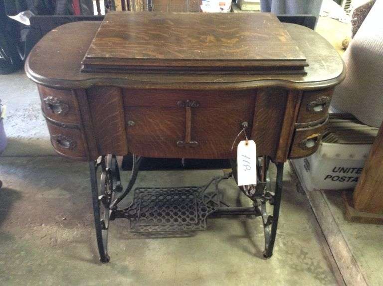 Standard Rotary Sewing Machine in Cabinet with Contents - Duck Soup