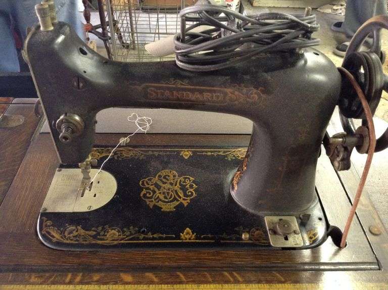 Standard Rotary Sewing Machine in Cabinet with Contents - Duck Soup