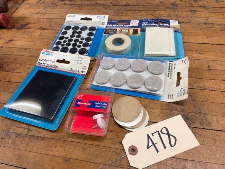 Mounting tape , felt pads • Garage Duck Soup Auctions