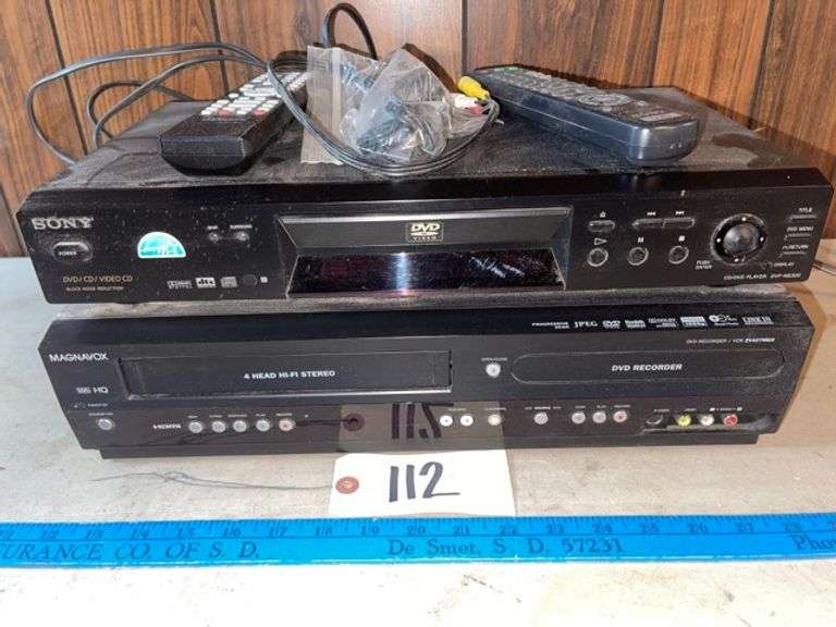 Sony dvd player with remote and Magnavox VHS & DVD player with remote