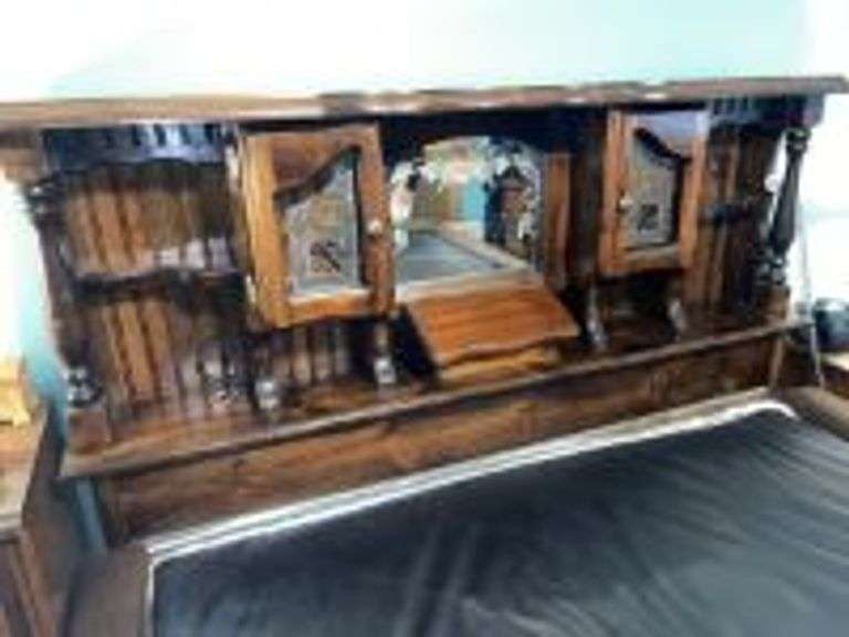 Water bed and frame, headboard with storage, under bed storage