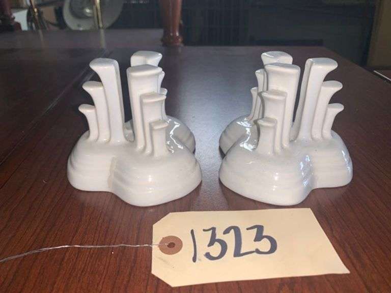 Fiesta Ware Hom1er Laughlin Candle holders • Warehouse Duck Soup Auctions