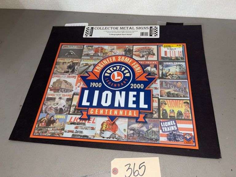 Collectible Lionel sign • Warehouse Duck Soup Auctions