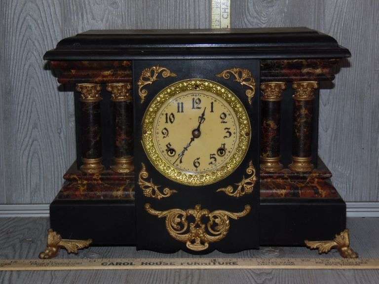 New Haven Clock Company Mantel Clock Dunker Auction