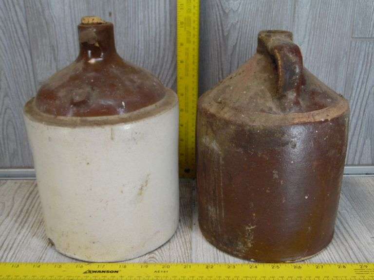 2 Crock Jugs Dunker Auction
