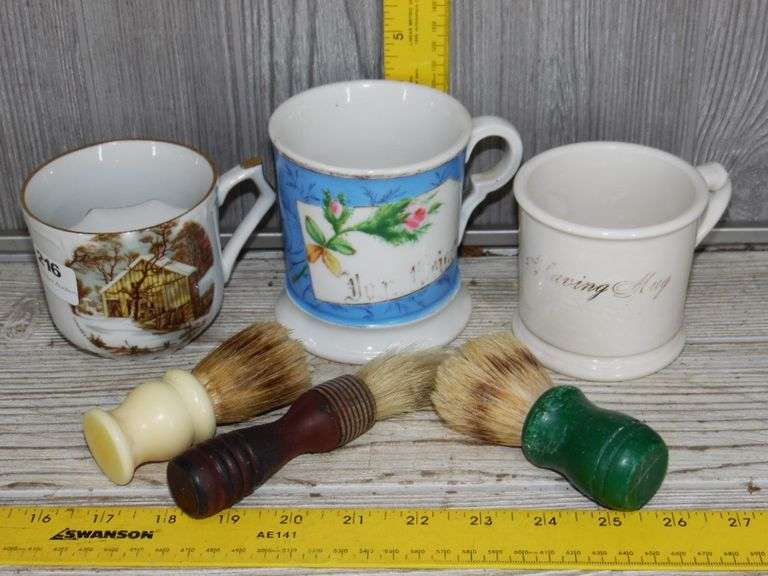 Shaving Mugs & Brushes Dunker Auction