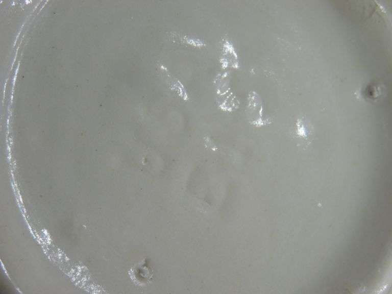 Stoneware Bowls Hairline cracks in pink strip bowl Dunker Auction