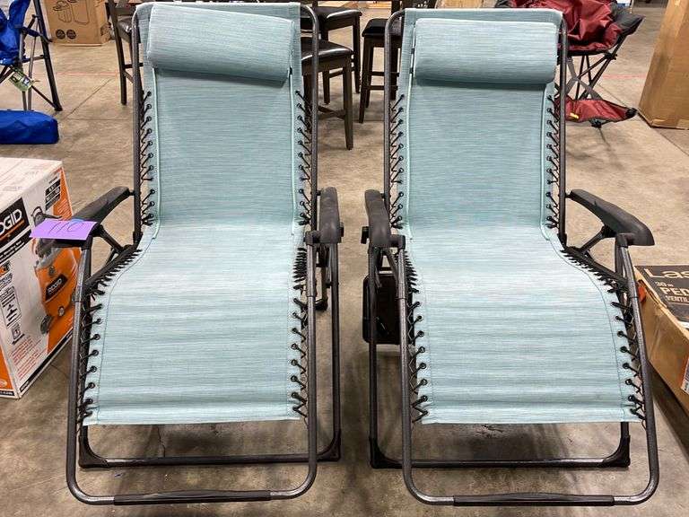 AS IS (2) TEAL ZERO GRAVITY LOUNGER CHAIRS Earl's Auction Company