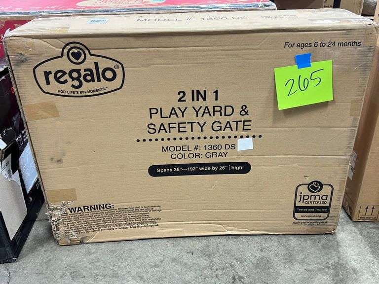 REGALO PLAY YARD & SAFETY GATE IN BOX Earl's Auction Company