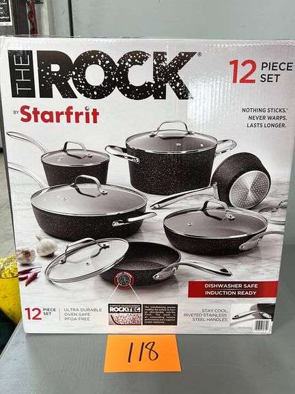 STARFRIT THE ROCK 12PC COOKWARE SET IN BOX - Earl's Auction Company