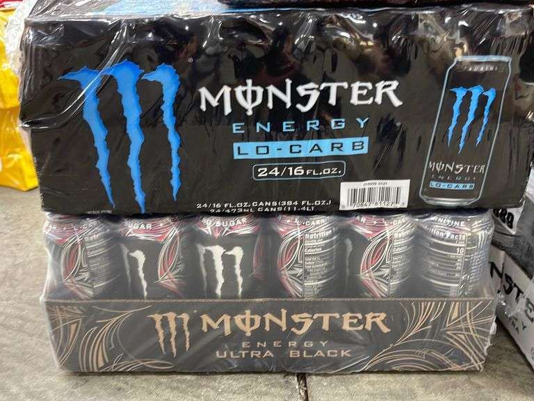 (9) PACKS OF ENERGY DRINKS MONSTER, CELSIUS, ROCKSTAR, BANG Earl's