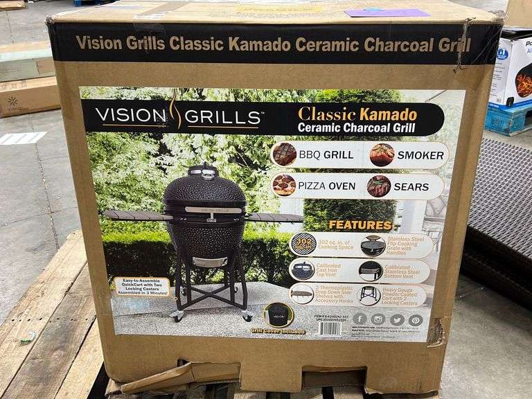 VISION GRILLS CLASSIC KAMADO CERAMIC CHARCOAL GRILL IN BOX Earl's