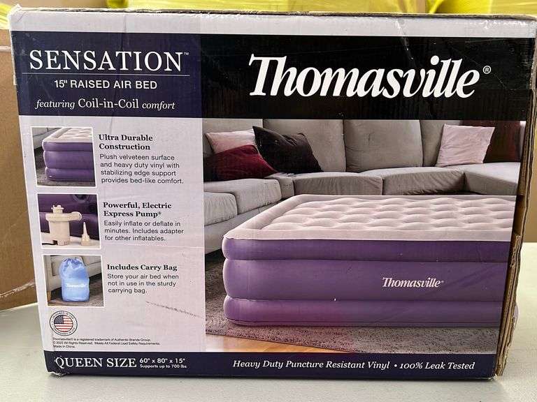 THOMASVILLE QUEEN SIZE AIR BED IN BOX Earl's Auction Company