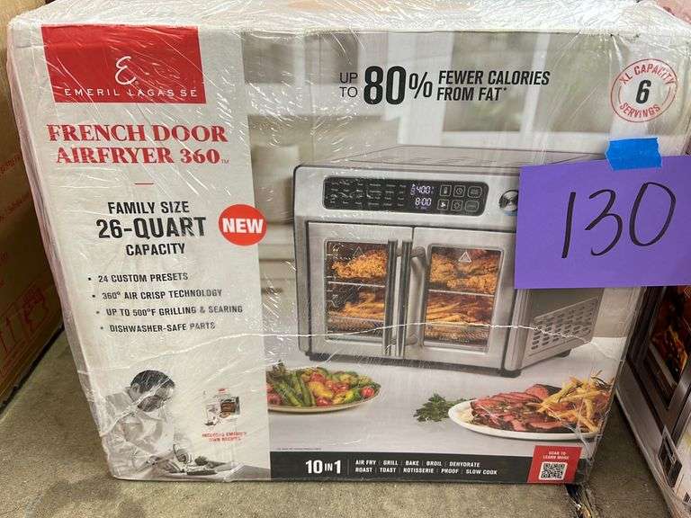 EMERIL LAGASSE FRENCH DOOR AIR FRYER 360 IN BOX Earl's Auction Company