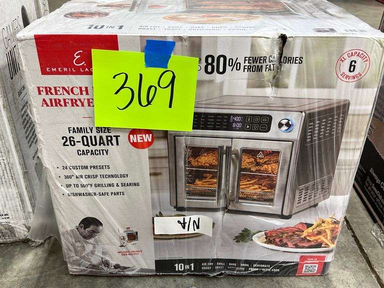 EMERIL LAGASSE FRENCH DOOR AIR FRYER IN BOX Earl's Auction Company