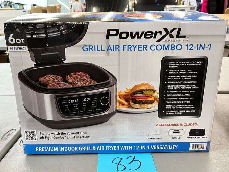 POWERXL GRILL AIR FRYER COMBO IN BOX Earl's Auction Company
