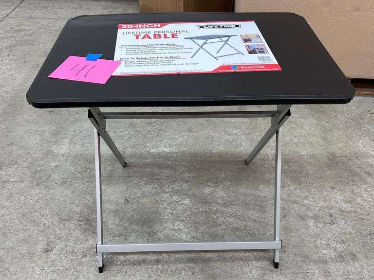 30" LIFETIME PERSONAL FOLDING TABLE Earl's Auction Company