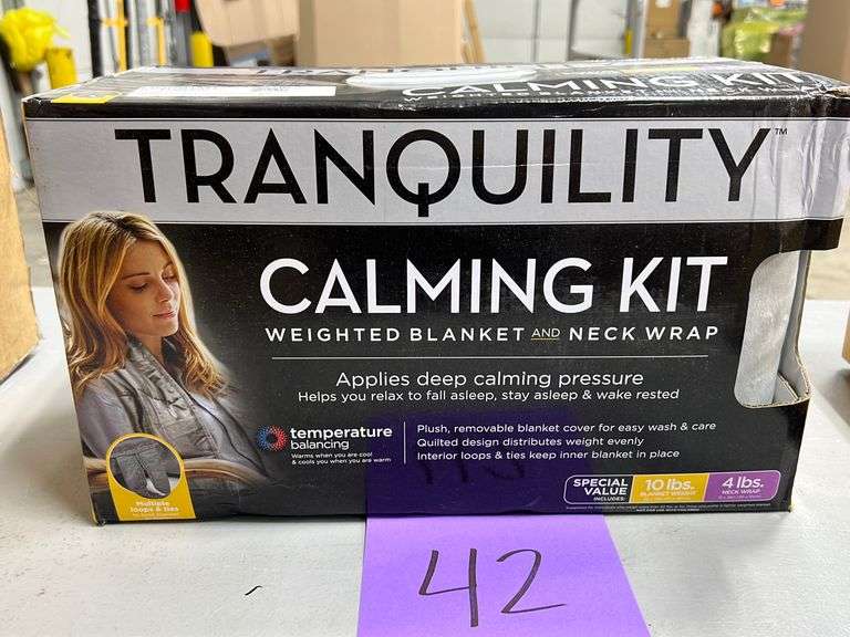 TRANQUILITY WEIGHTED BLANKET & NECK WRAP IN BOX Earl's Auction Company