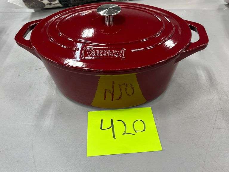 AS IS RED VIKING DUTCH OVEN Earl's Auction Company