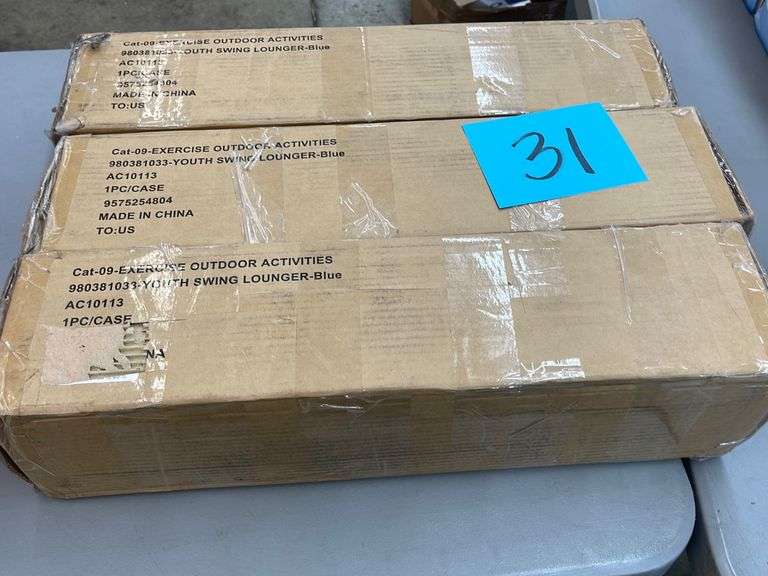 (3) YOUTH SWING LOUNGER CHAIRS IN BOXES - Earl's Auction Company